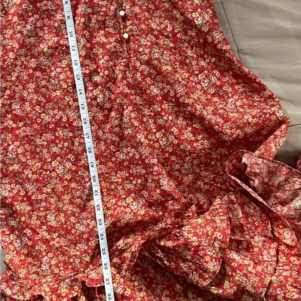 PoloJean Ralph Lauren Black Label Floral Straps Cotton Maxi Tiered Dress, Sz: XL - Picture 6 of 11